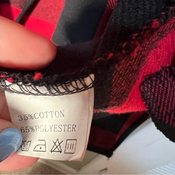 Yacun Sleeveless Waterfall Vest Red Black Buffalo Plaid L - Picture 9 of 9